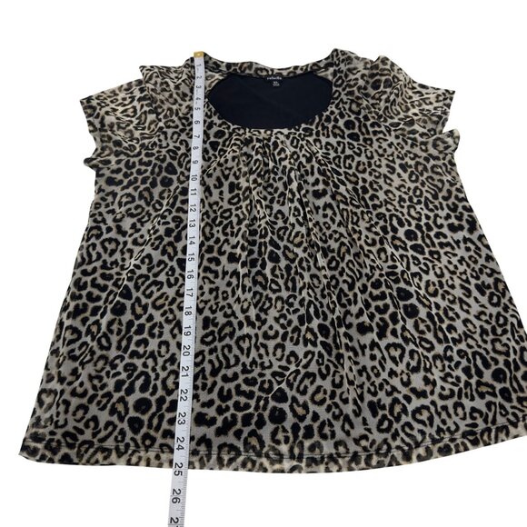 Rafaella Womens Classic Leopard Print Top Size XL Stretch Mesh Polyester - Picture 6 of 8